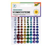 folia 12306 - Deko Schmucksteine Sparkling Rainbow, selbstklebend, 80 Stück, mit Diamantschliff - ideal zum Verzieren und Dekorieren Ihrer Bastelarbeiten, F