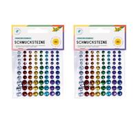 folia 12306 - Deko Schmucksteine Sparkling Rainbow, selbstklebend, 80 Stück, mit Diamantschliff - ideal zum Verzieren und Dekorieren Ihrer Bastelarbeiten, F (Packung mit 2)