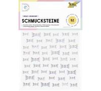 folia 12319 - Schmucksteine BOWS IRIDESCENT, 52 schleifenförmige Glitzersteine in irisierend-schillernd, Aufkleber in 3 Größen, selbstklebend, zum Verzieren und Dekorieren