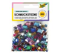 folia 1240 - Schmucksteine Sparkling Basics, rund und eckig, 800 Stück, Größen und Farben - ideal zum Verzieren von Grußkarten, Scrapbooking und anderen Bastelarbeiten