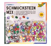 folia 12419 - Schmuckstein Mix Rainbow, über 800 verschiedene Schmucksteine, sortiert in verschiedenen Formen und Farben, ideal zum Verzieren und Dekorieren Ihrer Bastelarbeiten