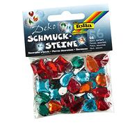 folia 1251 - Schmucksteine Midi - Intense, 56 Stück, sortiert, mit Löchern zum Annähen oder Aufkleben - ideal zum Verzieren von Grußkarten, Scrapbooking und anderen Bastelarbeiten
