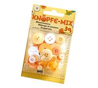 folia 12891 - Knöpfe - Mix, Ton in Ton Mix, gelb, ca. 30 g, sortiert in verschiedenen Größen und Farben - ideal zum Basteln, Nähen und für Scrapbooking