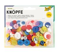 folia 12899 - Knöpfe - Mix, farbig, sortiert in verschiedenen Farben und Größen, ca. 100 g - ideal zum Basteln, Nähen und für Scrapbooking