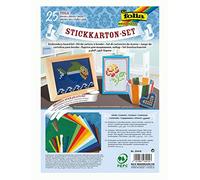folia 23419 - Stickkarton - Set, 25 Teile, mit Stickkarton, Sticknadeln, Stickgarn und Anleitung