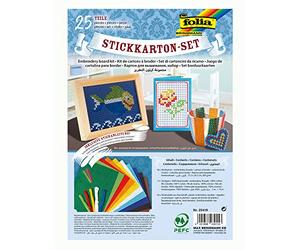 folia 23419 Stickkarton-Set, 175 x 245 mm, 300 g/qm, 25-teilig