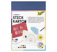 Folia Stickkarton 2346 – 17,5 x 24,5 cm, 10 Blatt, farbig sortiert, unbedruckt, mit Stickanleitung