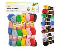 folia 23992 - Stickgarn, 100 % Baumwolle, 10 Docken à 40 m in 10 Farben sortiert, zum Sticken, Knüpfen und Basteln