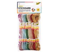 folia 23994 - Stickgarn Metallic, 100 % Polyester, 26 Docken à 8 m in 13 metallisch schimmernden Farben sortiert, zum Sticken, Knüpfen und Basteln