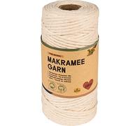 folia 24991 - Makramee Garn Pure Natural, 100 % Baumwolle, 100 m gedrehtes Garn in Natur hell, Durchmesser 3,5 mm, zum Basteln und Knüpfen