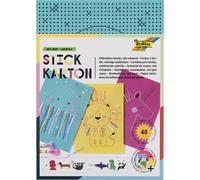 Folia Ausnäh- oder Stickkarton, 40 Blätter, Stickkarten, Farbe: bunt
