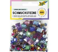 Folia Schmucksteine eckig u. rund - ca. 800 Teile, Größen/Farben sortiert