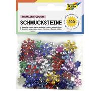 Folia Folia Schmucksteine SPARKLING FLOWERS, 200 Stück, Größen und Farben sortiert