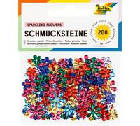 Folia Funkelnde Schmucksteine, Blumen - 200 Stück