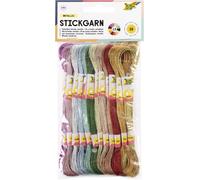 folia 23994 - Stickgarn Metallic, 100 % Polyester, 26 Docken à 8 m in 13 metallisch schimmernden Farben sortiert, zum Sticken, Knüpfen und Basteln
