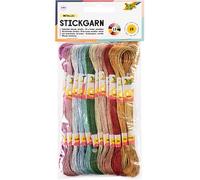 folia 23994 - Stickgarn Metallic, 100 % Polyester, 26 Docken à 8 m in 13 metallisch schimmernden Farben sortiert, zum Sticken, Knüpfen und Basteln