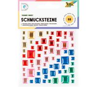 Folia Quadratische Schmucksteine, selbstklebend, 66 Stück, basic
