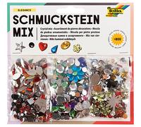 folia 12519 - Schmuckstein Mix Elegance, über 800 verschiedene Schmucksteine, sortiert in verschiedenen Formen und Farben, ideal zum Verzieren und Dekorieren Ihrer Bastelarbeiten