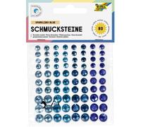 Folia Schmucksteine SPARKLING BLUE selbstklebend 80 Stück
