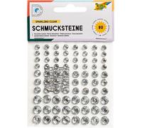 folia 12305 - Deko Schmucksteine Sparkling Clear, selbstklebend, 80 Stück, mit Diamantschliff - ideal zum Verzieren und Dekorieren Ihrer Bastelarbeiten