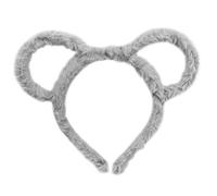 FOLODA 20222 Modischer Haarreif für Damen und Mädchen, Winter, dickes Plüsch-Stirnband - runde Mäuse-Bär-Ohren, Halloween-Party, Haar-Accessoires (grau)