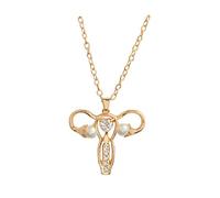 FOLODA Brooch Pins Set Womb Brooch Pin Uterus Ovary Pendant Necklace for Nurse/Doctor/Graduation Student Brooch Silver Gold Color