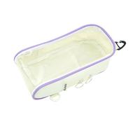 FOLODA Kapazitäts Oxford Stoff Bleistiftbeutel mit klarem, Purple | Reise Toilettenartikel Organizer für Stifte, kleine Spielzeugpuppe, Make up Aufbewahrungstasche für Studenten