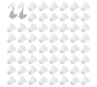 FOMGIIN 250 Stück Silikon Ohrring Stopper, Ohrringe Ohrringverschlüsse, Ohrring Stecker Ohrstecker Verschluss aus Transparent für Damen, Zum Basteln (Größe 4 x 5 mm)
