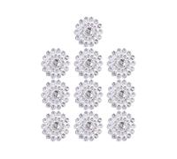 FOMIYES 10 Stück Silberne Legierung Knöpfe mit Strassbesatz Runde Selbstgemacht Schmuckknöpfe für Damen Modische Nähzubehör für Kleidung und Basteln