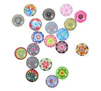 FOMIYES 100 Stück Retro Glaspatch 12mm Gemischte Farben Sicherer Selbstgemacht Schmuckanhänger für Vintage Accessoires und Kreative Bastelprojekte