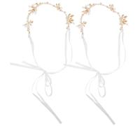 FOMIYES 2 Stück Blumenkranz Haarband Teiliges Boho Stirnband mit Künstlichen Blüten Leichtes Flexibles Kopfstück für Braut Brautjungfer und Mädchen Hochzeit Haarschmuck