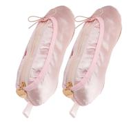 FOMIYES 2 Stück Federmäppchen und Kosmetiktasche für Ballettschuhe Tragbares Etui aus Satin Organizer für Stifte und Make Up für Balletttraining und Schule 8 X 2,8 X 1,2 Zoll