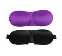 FOMIYES 2 Stück Konturierte Schlafmaske Leicht Atmungsaktiv Verstellbar Augenabdeckung Druck für Damen Herren Reise Nickerchen Entspannung Lila Schwarz