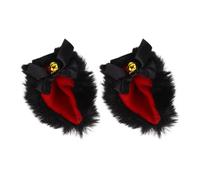 FOMIYES 2 Stück Schwarze Plüsch Katzenohren Helmüberzug mit Metallkern Komfortabel und Spielerisch für Skihelm und Outdoor Aktivitäten Beim Fahren