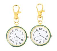 FOMIYES 2 Stück Strass Verzierte Taschenuhren Schlüsselanhänger Großes Zifferblatt Präzises Mechanisches Uhrwerk Modisches Accessoire für Damen Herren Kinder