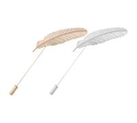 FOMIYES 2 Stück Vintage Federn Brosche Anstecknadeln für Hemd Kragen Pin Modisch für Herren Anzug Accessoire Silber und Gold Stilvolle Krawatten und Kragenpins mit Einzigartigem Design