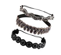 FOMIYES 3 Stück Strass Haarbänder Damen Elastische Kristallstirnbänder Einheitsgröße Atmungsaktive Haarreifen für Spa Sport Kosmetik