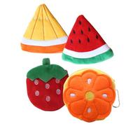 FOMIYES 4 Stück Cartoon Münztaschen aus Plüsch mit Reißverschluss Kleine Bunte Geldbeutel für Damen und Mädchen Tragbare Handtaschen für Alltag Reisen und Party