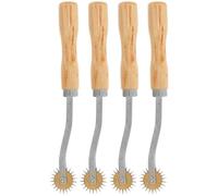 FOMIYES 4 Stück Pack Kopierrädchen mit Holzgriff Scharfes Nähzubehör zum Markieren Von Stoff Leder und Papier Langlebiges Crimprad für Präzises Schnittmuster Zuschneiden