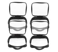 FOMIYES 4 Stück Teiliges Transparentes PVC Kosmetiktaschen mit Reißverschluss Wasserabweisender Kulturbeutel mit Praktischem Henkel Vielseitige Reise und Business Aufbewahrungstasche für