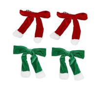 FOMIYES 4stücke Samt-haarspange mit Schleife Rutschfeste Haarspange für Hochsteckfrisuren in Rot und Grün Accessoire für Party und Weihnachten Federmechanismus für Sanften Halt