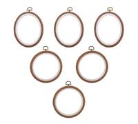 FOMIYES 6 Stück Retro Stickrahmen Selbstgemacht Stickwerkzeuge für Kreuzstich Holzimitat Stickrahmen Rund 10cm Oval 12X15cm Stickzubehör für Handarbeiten und Wanddekoration
