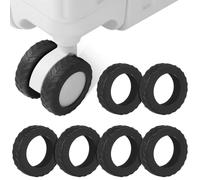 FOMIYES 8 Stück Koffer Universal- Gepäck Reisen für Beschützer Lenkrollenhülsen Lenkradabdeckung universelle Radabdeckung Radschutz Lenkrollenabdeckungen Radabdeckungen Kieselgel Schwarz