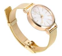 FOMIYES Damen-Armbanduhren Kleine Dünne Quarzuhr Mit Mesh-Armband Elegante Dresswatch (Goldfarben)