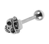 FOMIYES Edelstahl Zungenpiercing Totenkopf Punk Piercing Schmuck für Hip Hop Partys und Alltag Glatte Oberfläche Langlebig Vielseitig