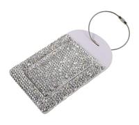 FOMIYES Gepäckanhänger mit Sichtschutz aus Pu Leder 11cm Funkelnder Kofferanhänger mit Klappdeckel Adressfenster Ausweisfach für Kreuzfahrt und Fluggepäck