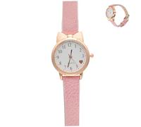 FOMIYES Leuchtende Kinder Armbanduhr Quarzuhr Mit Verstellbarem Silikonband Rosa Katzenohren Design Für Mädchen Stoßfest Und Langlebig Geschenk Für Kleinkinder