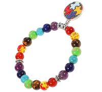 FOMIYES Natürlicher Steinschmuck Yoga Armband mit Bunten Perlen Mädchen Schmuck Dekosteine Charm Armband für Damen und Herren Vielseitig Tragbar