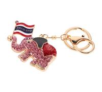 FOMIYES Schlüsselanhänger Elefant mit Strass und Thailändischer Flagge Legierung Rosa Funkelnder Taschen und Rucksackanhänger Glücksbringer für Damen