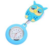 FOMIYES Silikon Taschenuhr Eule mit Clip, Quarzwerk, Dehnbar, 1 Stück | Krankenschwestern und Pflegekräfte, mit Glas und Zinklegierung, für Kitt, Station und Klinik